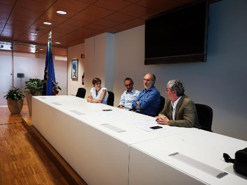 Il vicegovernatore con delega alla Salute, Riccardo Riccardi,all'incontro con le associazioni di volontariato per le cure palliative pediatriche, nella sede della Regione a Udine.