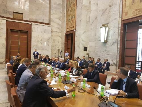 La riunione del Comitato per la Banda Ultra Larga (CoBUL) nella sede del ministero per lo Sviluppo economico - Roma, 17 luglio 2019.