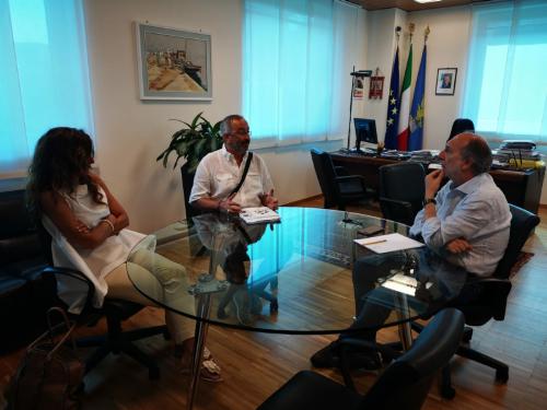 Il vicegovernatore della Regione con delega alla Salute, Riccardo Riccardi, incontra il presidente dell'Ordine degli psicologi del Friuli Venezia Giulia, Roberto Calvani, e la psicologa Debora Furlan - Udine, 22 luglio 2019