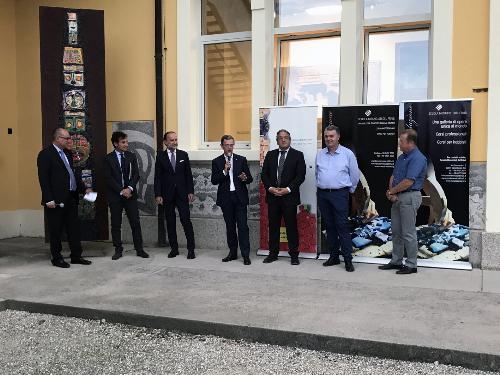 Le autorità presenti all'inaugurazione della 25. edizione della rassegna "Moaico&Mosaici" 2019