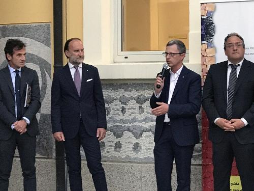 L'intervento dell'assessore regionale Stefano Zannier alla cerimonia di inaugurazione della mostra "Mosaico&Mosaici"