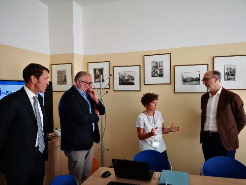 Il vicegovernatore del Friuli Venezia Giulia con delega alla Salute, Riccardo Riccardi, in visita alla sede di Pasian di Prato dell'associazione La Nostra Famiglia.