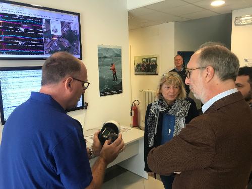 Il vicegovernatore del Friuli Venezia Giulia con delega alla Protezione civile, Riccardo Riccardi, in visita al Centro di ricerche sismologico dell'Ogs (Istituto nazionale di oceanografia e geofisica sperimentale)  - Udine, 2 ottobre 2019