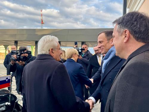Il saluto del Governatore della Regione Massimiliano Fedriga al Capo dello Stato Sergio Mattarella