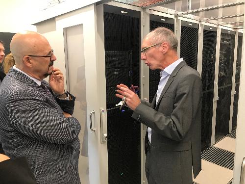 L'assessore al Patrimonio e sistemi informativi del Friuli Venezia Giulia, Sebastiano Callari, in visita al data center collocato all'interno di una delle strutture che sorgono nell'area della Protezione Civile - Palmanova, 8 ottobre 2019