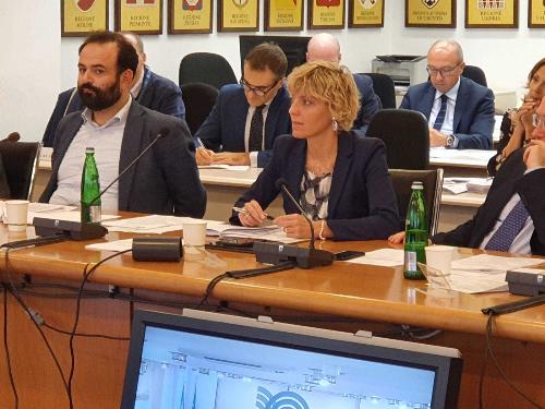 L'assessore alle Finanze del Friuli Venezia Giulia, Barbara Zilli, durante la riunione della Conferenza Stato-Regioni, svoltasi nel primo pomeriggio a Roma dopo che in mattinata si è tenuta la Conferenza della Regioni e Province autonome.