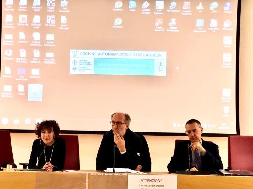 Il vicepresidente della Regione, Riccardo Riccardi, alla presentazione del nuovo Piano della Salute ai sindaci della nuova Azienda sanitaria udinese