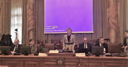 L'assessore alle Finanze del Friuli Venezia Giulia, Barbara Zilli, a Palazzo Belgrado, al quinto comitato di Sorveglianza Por Fesr 2014-2020.