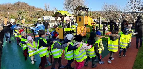 L'inaugurazione dell'area verde inclusiva di Bosco Piuma - Gorizia, 3 dicembre 2019.