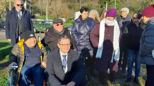 L'assessore alle Risorse forestali del Friuli Venezia Giulia, Stefano Zannier, assieme al vice presidente della Uildm Gorizia (Unione italiana lotta alla distrofia muscolare), Massimiliano Mauri - Gorizia, 3 dicembre 2019.