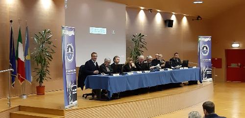 L'assessore regionale alla Sicurezza Pierpaolo Roberti interviene al convegno "Sicurezza urbana" in auditorium della Regione a Udine 