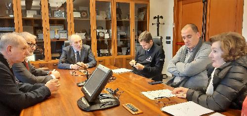 Il vicegovernatore con delega alla Protezione civile, Riccardo Riccardi, incontra i sindaci di Cavasso Nuovo, Silvano Romanin, e di Meduno, Marina Crovatto - Palmanova (Ud), 27 dicembre 2019.