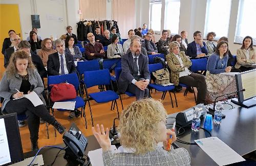 La platea internazionale di "Exchange of Experience in FVG - progetto Interreg Europe Innova FI" a Friuli Innovazione 