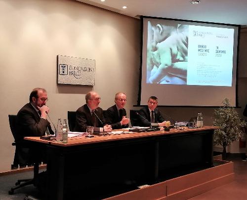 Il vicegovernatore con delega alla Salute e Politiche sociali Riccardo Riccardi alla presentazione del Bando welfare 2020 della Fondazione Friuli a Udine.