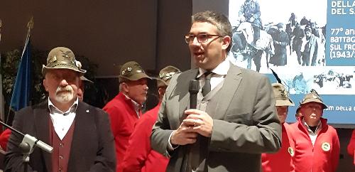 L'assessore regionale alle Autonomie locali e sicurezza, Pierpaolo Roberti, alla prima celebrazione della Giornata nazionale della memoria e del sacrificio alpino - Gorizia, 24 gennaio 2019.