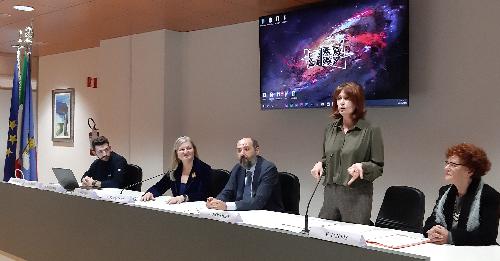 L'assessore regionale al Lavoro e formazione, Alessia Rosolen, durante la presentazione del progetto E-Edu4.0 - Udine, 28 gennaio 2020.