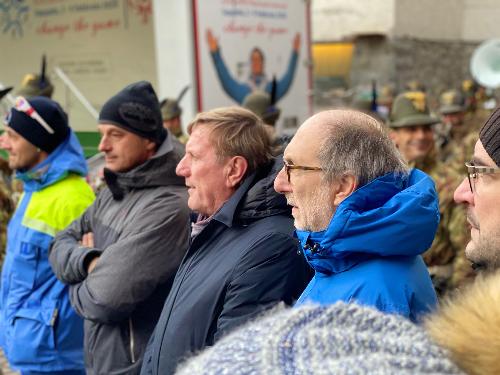 Il vicegovernatore del Friuli Venezia Giulia, Riccardo Riccardi, durante la cerimonia di apertura dei Giochi nazionali invernali Special Olympics di Sappada.