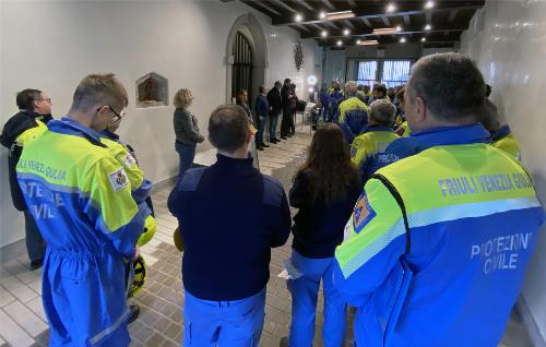 Una fase del corso dedicato ai volontari della Protezione Civile a Pordenone per la gestione dei beni culturali in caso di emergenza