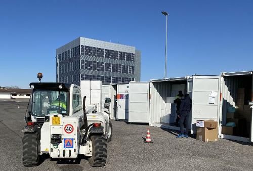 Consegna delle mascherine in Protezione Civile