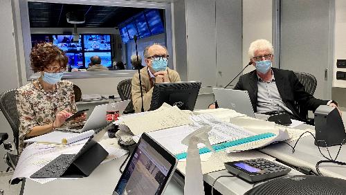 Il vicegovernatore della Regione, Riccardo Riccardi, durante la videoconferenza tra il e i referenti dell'Istituto superiore di sanità e del Ministero.