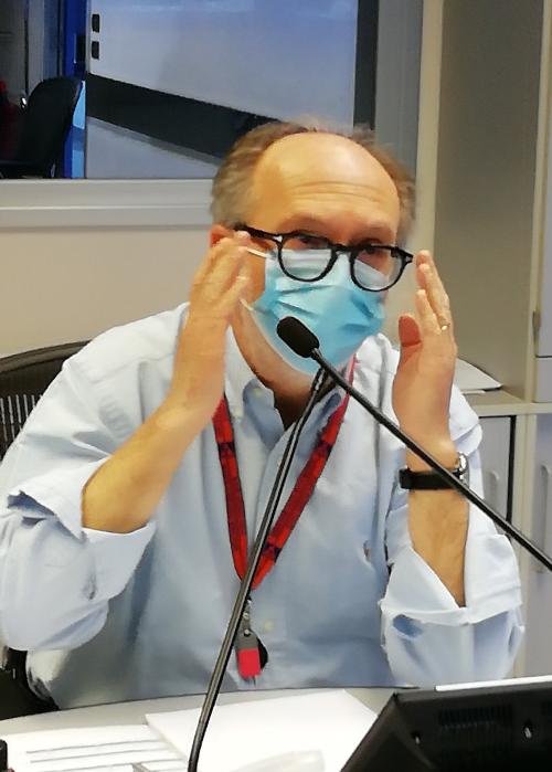 Il vicegovernatore con delega alla Salute, Riccardo Riccardi, durante la videoconferenza con i sindaci dell'ambito afferente all'Asufc.  