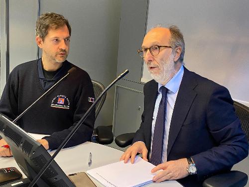 Il vicegovernatore Riccardo Riccardi con il direttore della Protezione civile Fvg Amedeo Aristei