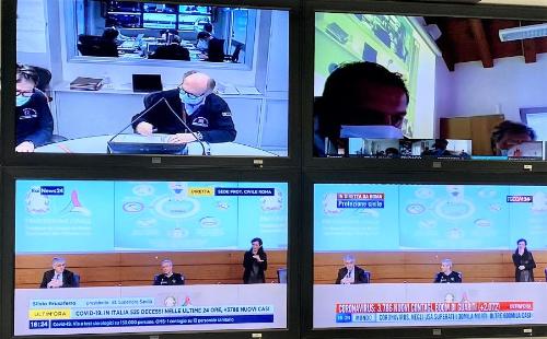 Il vicegovernatore del Friuli Venezia Giulia con delega alla Salute e alla Protezione civile, Riccardo Riccardi, in videoconferenza