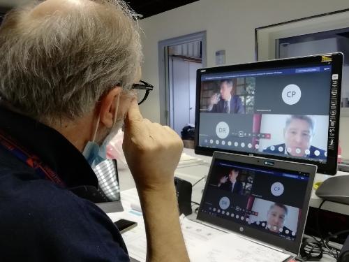 Il vicegovernatore Riccardo Riccardi durante il convegno in videoconferenza