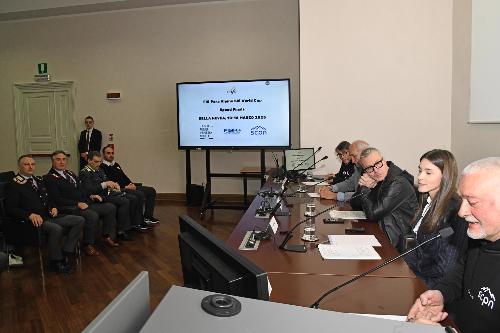 Un momento della conferenza stampa a Trieste