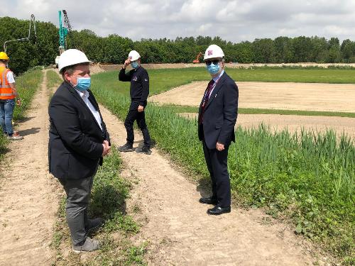 Riccardi in sopralluogo ai lavori di messa in sicurezza del Tagliamento a Latisana