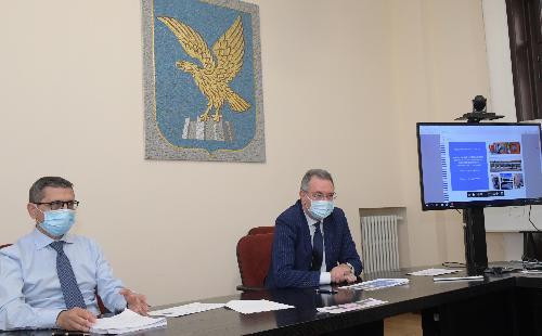 L'assessore regionale alle Infrastrutture Graziano Pizzimenti e l'ad di Tpl Fvg scarl Aniello Semplice