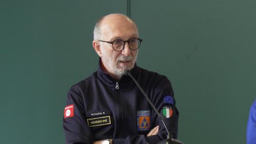 L'assessore regionale alla Salute e politiche sociali Riccardo Riccardi alla presentazione della tappa di Coppa del Mondo di nuoto Paralimpico