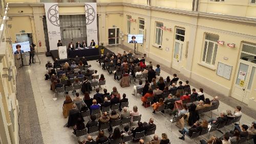 L'assessore al Lavoro, formazione, istruzione, ricerca, università e famiglia della Regione Friuli Venezia Giulia, Alessia Rosolen, all'inaugurazione del XXI anno accademico 2024-2025 della Scuola superiore "di Toppo Wassermann" dell'Università di Udine