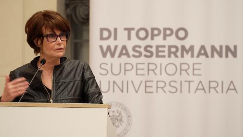 L'assessore al Lavoro, formazione, istruzione, ricerca, università e famiglia della Regione Friuli Venezia Giulia, Alessia Rosolen, all'inaugurazione del XXI anno accademico 2024-2025 della Scuola superiore "di Toppo Wassermann" dell'Università di Udine