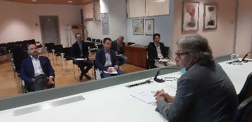L'assessore regionale alle Attività produttive, Sergio Emidio Bini, incontra il Comitato imprenditoria giovanile della Camera di commercio di Pordenone e Udine - Udine, 25 giugno 2020