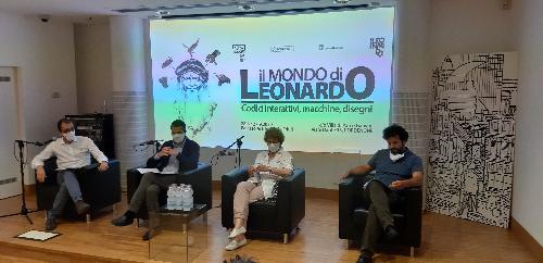 L'assessore regionale alla Cultura Tiziana Gibelli a Pordenone all'inaugurazione dell'esposizione "il Mondo di Leonardo: codici interattivi, macchine, disegni"