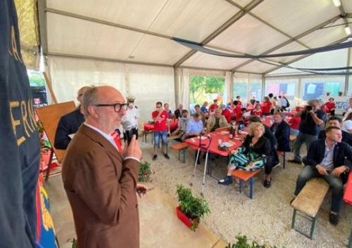 Il vicegovernatore del Friuli Venezia Giulia con delega alla Salute e alla Protezione civile, Riccardo Riccardi durante il suo intervento all'evento organizzato dal Panathlon Club Udine Centro