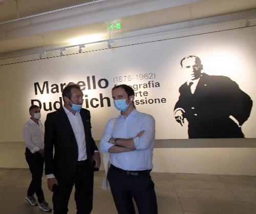 Il governatore del Friuli Venezia Giulia Massimiliano Fedriga insieme al direttore di PromoTurismoFVG Lucio Gomiero