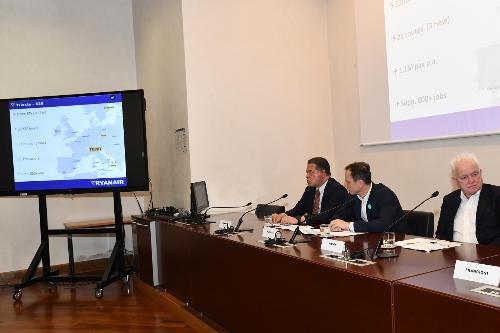Un momento della conferenza stampa