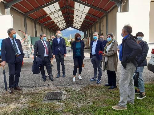 La visita degli assessori all'Istruzione, Alessia Rosolen, e alle Risorse agroalimentari, Stefano Zannier, all'Isis Paolino di Aquileia di Cividale del Friuli con i rappresentanti dei cinque istituti agrari della regione - Cividale del Friuli, 5 ottobre 2020.