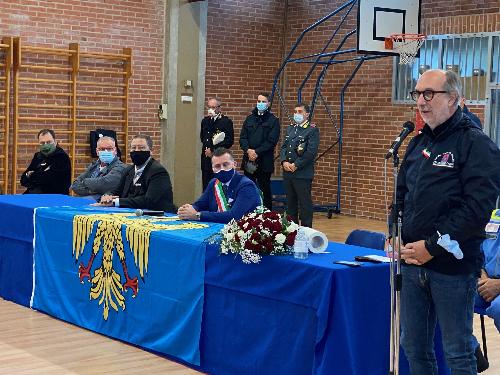 L'intervento del vicegovernatore, Riccardo Riccardi, a Gonars, alla cerimonia di consegna della Carta costituzionale ai neo maggiorenni