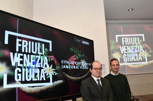 Il governatore Massimiliano Fedriga insieme al vicegovernatore con delega alla Cultura Mario Anzil.