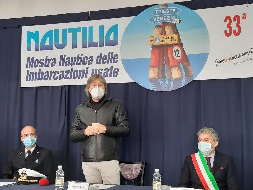 L'assessore regionale alle Attività produttive, Sergio Emidio Bini, interviene alla inaugurazione di Nautilia 2020, ad Aprilia Marittima