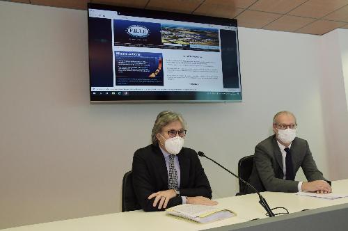Presentazione dati Frie con l'assessore regionale alle Attività produttive Sergio Emidio Bini e il presidente del Frie Alessandro Da Re - Udine, 19 ottobre 2020