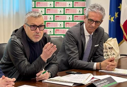 L'assessore Bini e Fabrizio Cicero, direttore regionale di Despar Nord per il Friuli Venezia Giulia. 