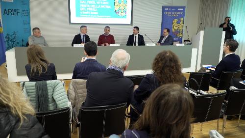 Una fase della conferenza stampa di presentazione della Festa della Patria del Friuli Svoltasi oggi a Udine