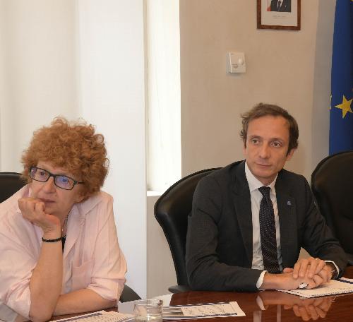 Il governatore del Friuli Venezia Giulia Massimiliano Fedriga e l'assessore regionale alla Cultura Tiziana Gibelli in una foto d'archivio