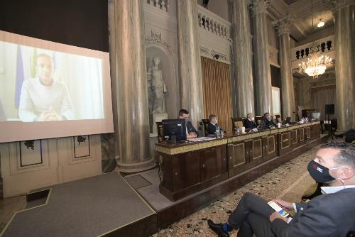 Un momento della presentazione del progetto del Parco del Mare alla Camera di commercio della Venezia Giulia.