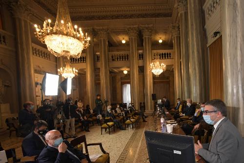 Un momento della presentazione del progetto del Parco del Mare alla Camera di commercio della Venezia Giulia.