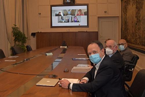 Un momento della presentazione in Regione dell'Associazione Disabilità & Inclusione al Lavoro e allo Studio "Adils - Aps" alla quale ha partecipato in videoconferenza l'assessore alla Famiglia Alessia Rosolen.